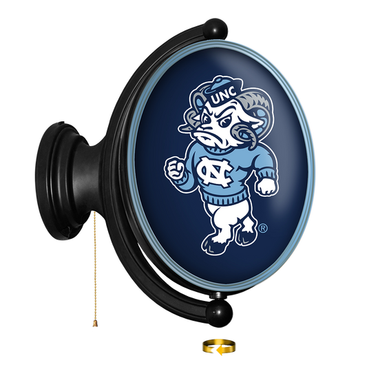 North Carolina Tar Heels: Mascot - Original Oval Rotating Lighted Wall Sign Navy