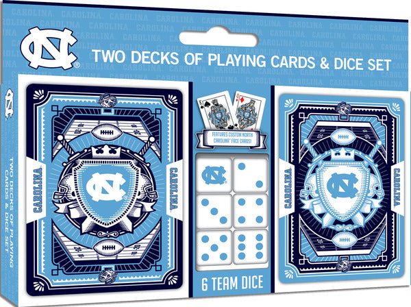 North Carolina 2-pack Playing Cards & Dice Set from Masterpieces Offically Licensed