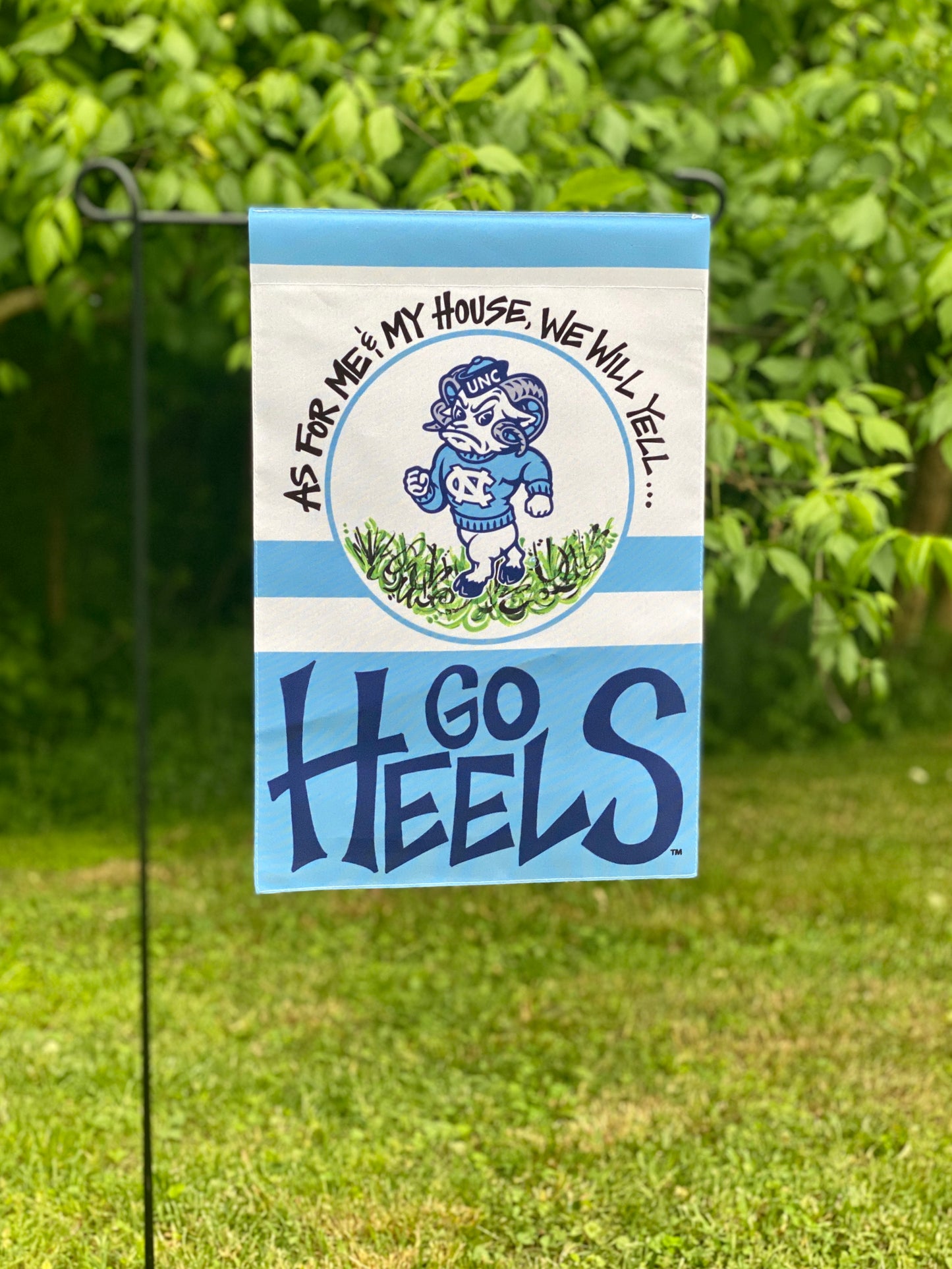 North Carolina Tar Heels Magnolia Lane As for Me and My House Garden Flag