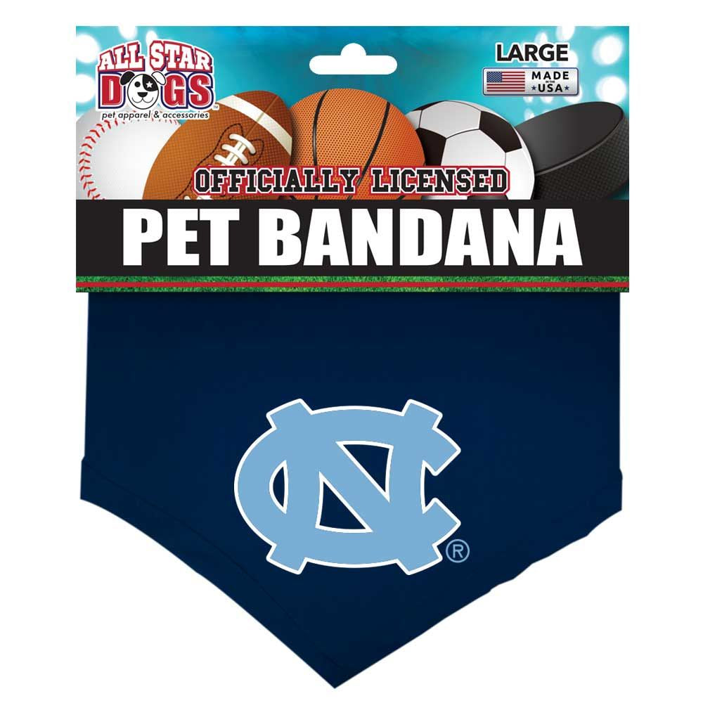 UNC Navy Pet Bandana with Embroidered North Carolina Logo