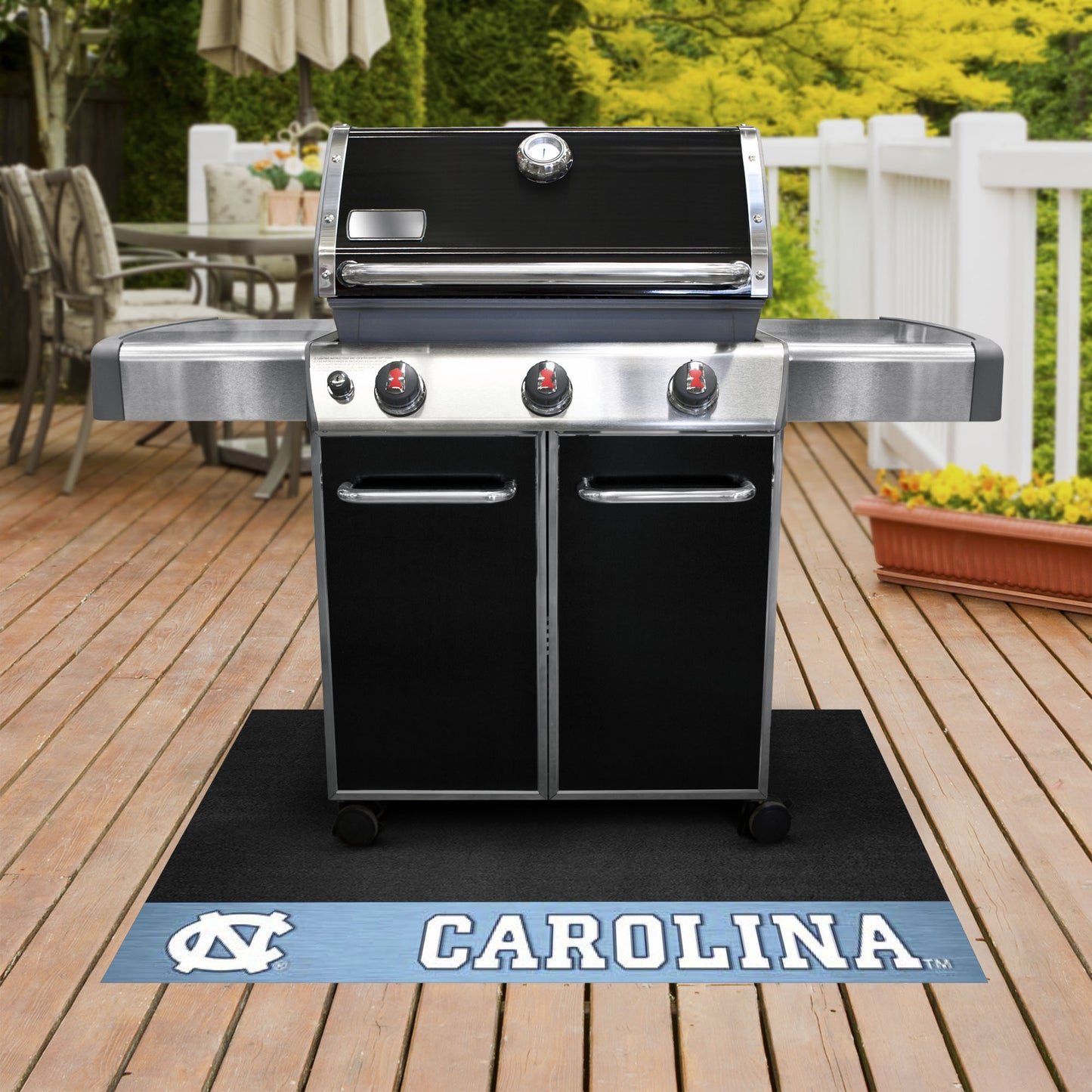 North Carolina Tar Heels Grill Mat with NC Logo & Carolina Wordmark by Fanmats