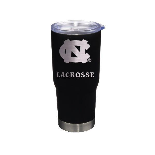 UNC Lacrosse Tumbler Travel Mug Black Stainless Steel 22 oz