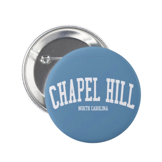 Chapel Hill NC Button Pin in Carolina Blue by Shrunken Head Brand