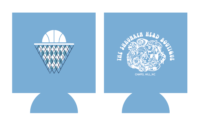 SHB Logo and Argyle Basketball Two-Sided Koozie