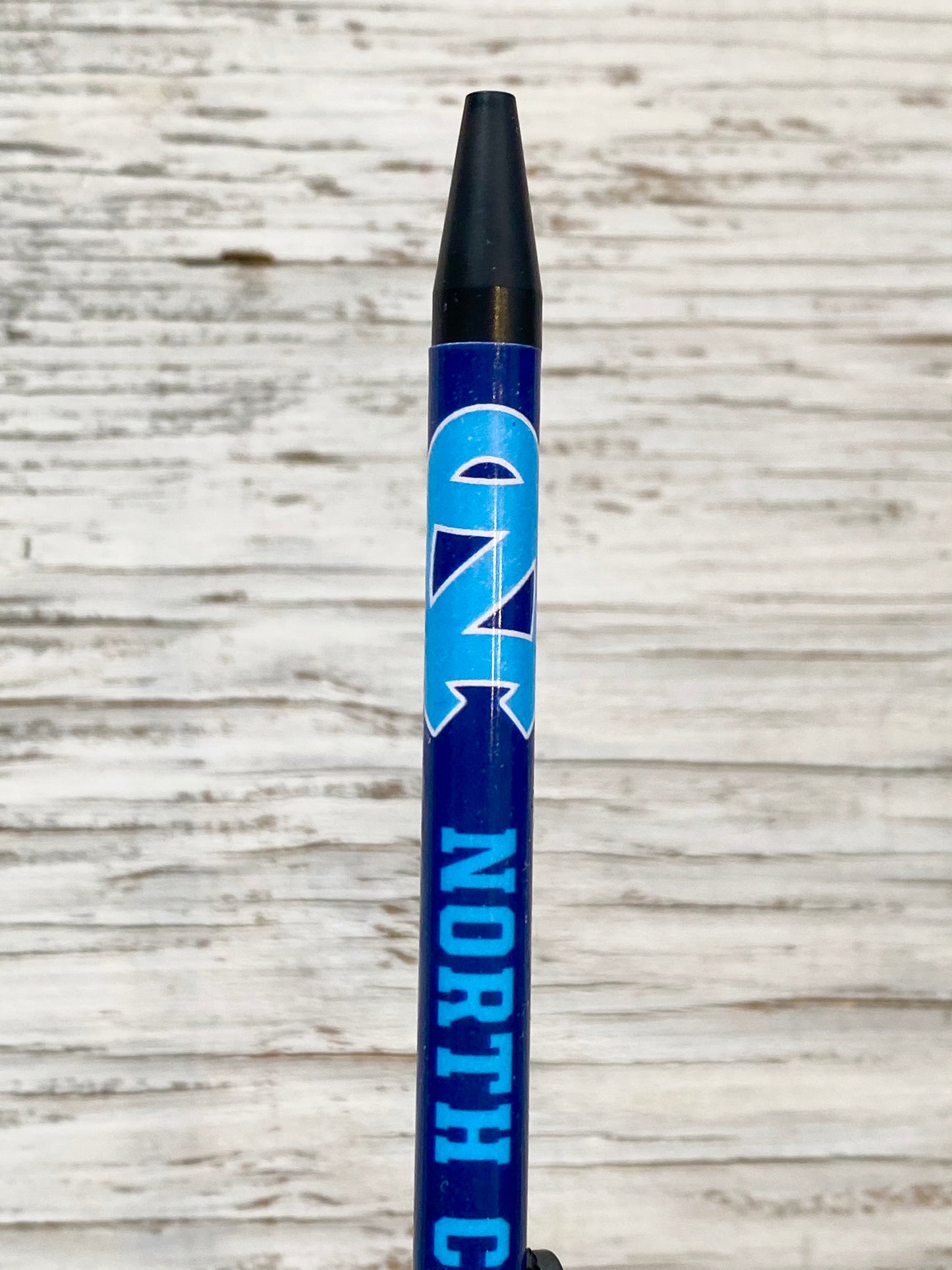 North Carolina Interlock UNC Clicker Black Ink Pen