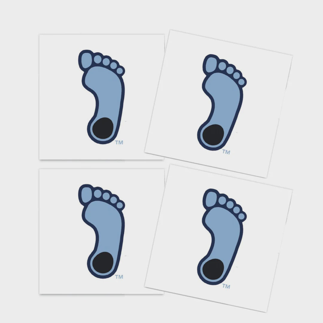 UNC Tar Heel Foot Logo Temporary Tattoo Sheet (4 Tattoos)