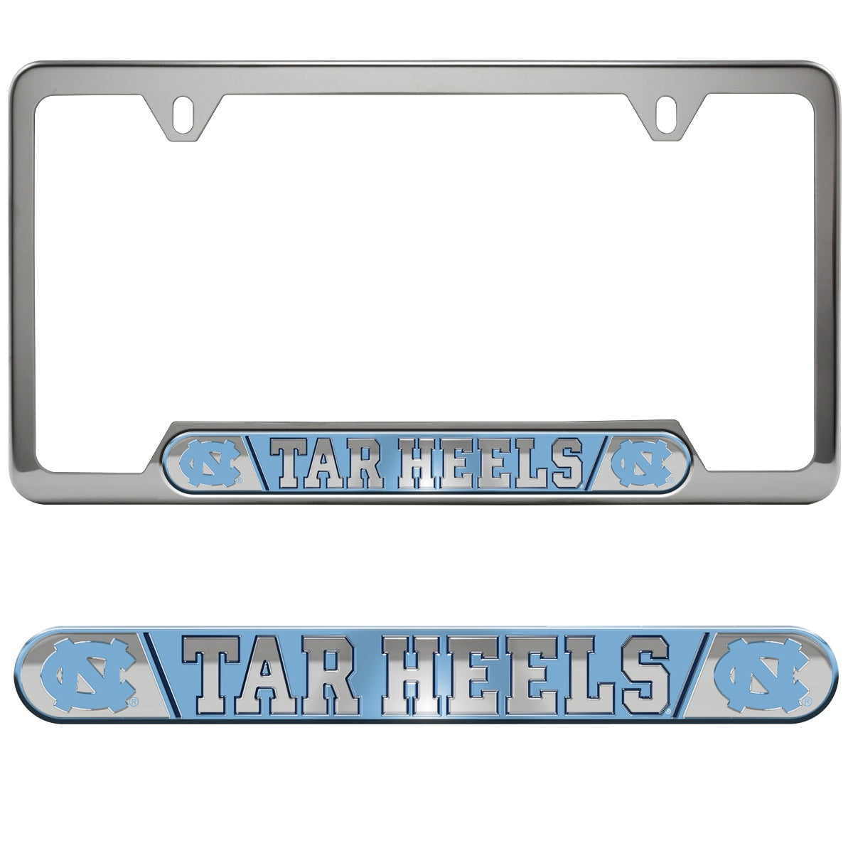 North Carolina Tar Heels Embossed License Plate Frame with Primary Logo and Wordmark by Fanmats