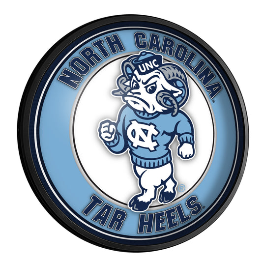 North Carolina Tar Heels: Mascot - Round Slimline Lighted Wall Sign