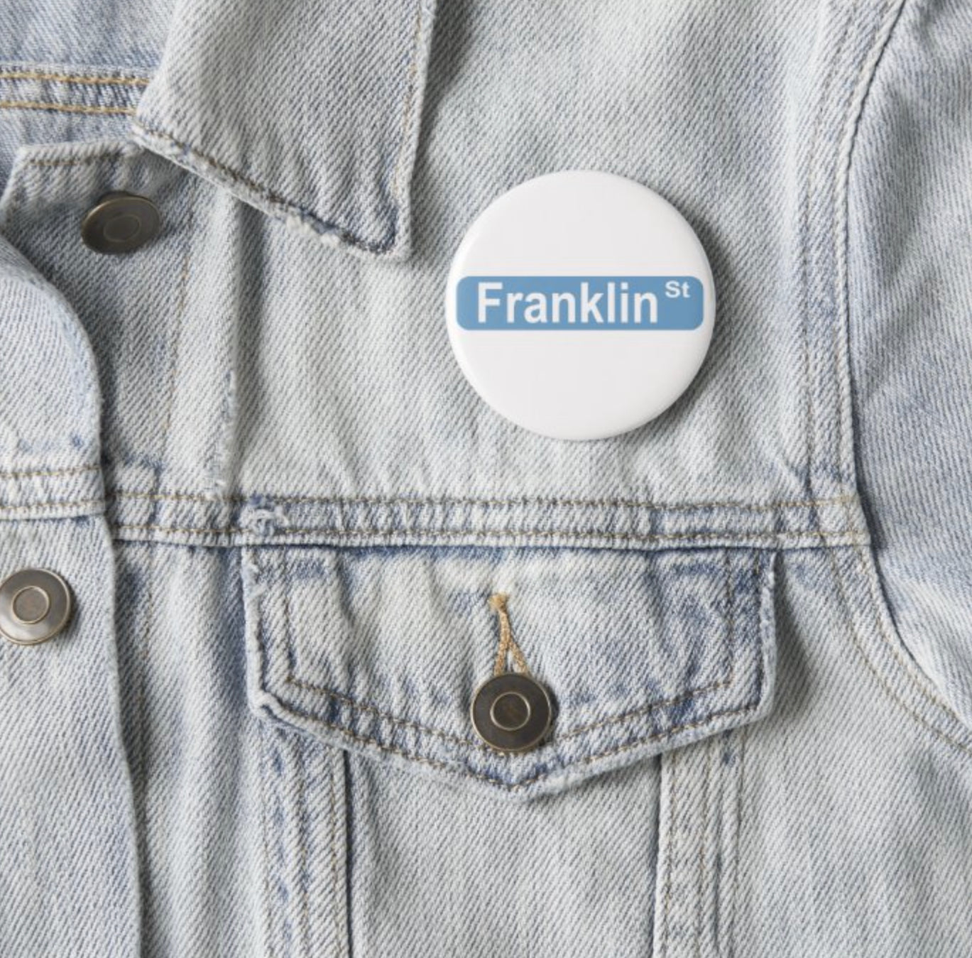 Franklin Street Button Pin by Shrunken Head Brand