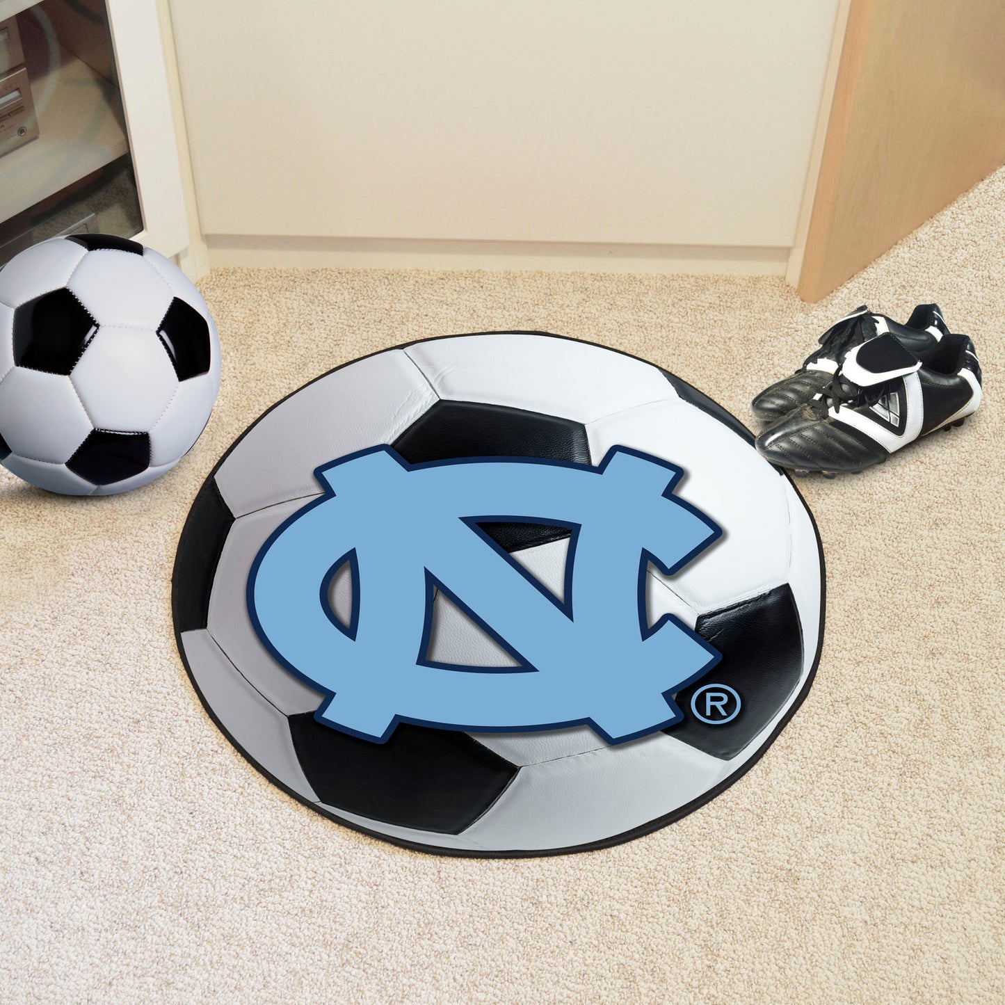 North Carolina Tar Heels Soccer Ball Mat with NC Logo by Fanmats