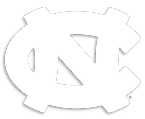 North Carolina Tar Heels Interlock Logo Decal - White