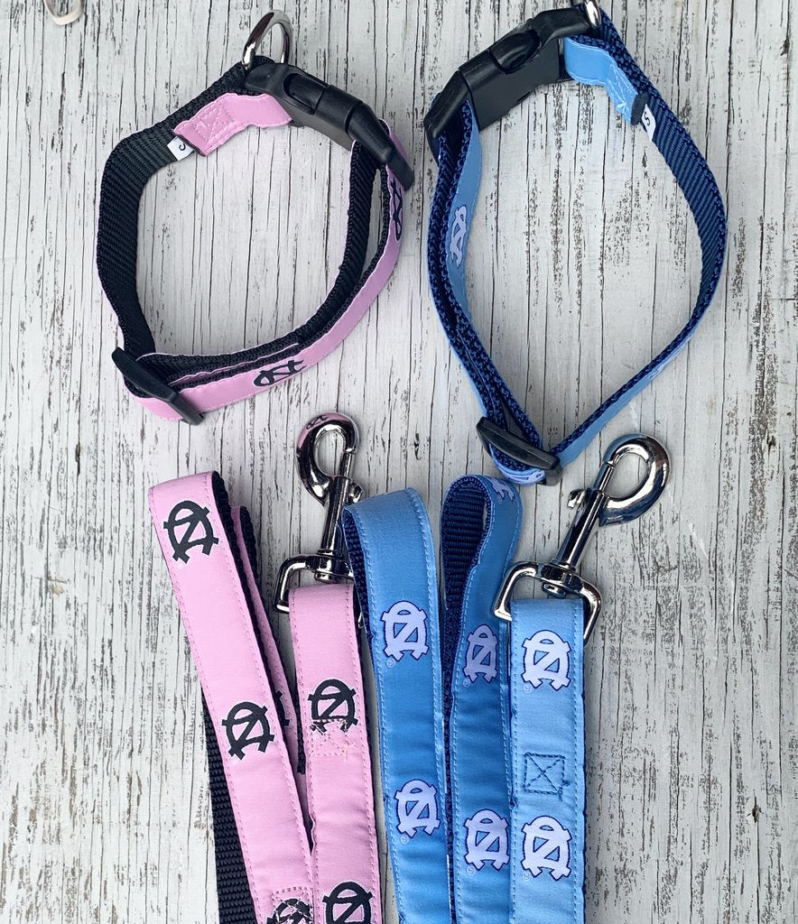 UNC Dog Collar in Pink with North Carolina Logos