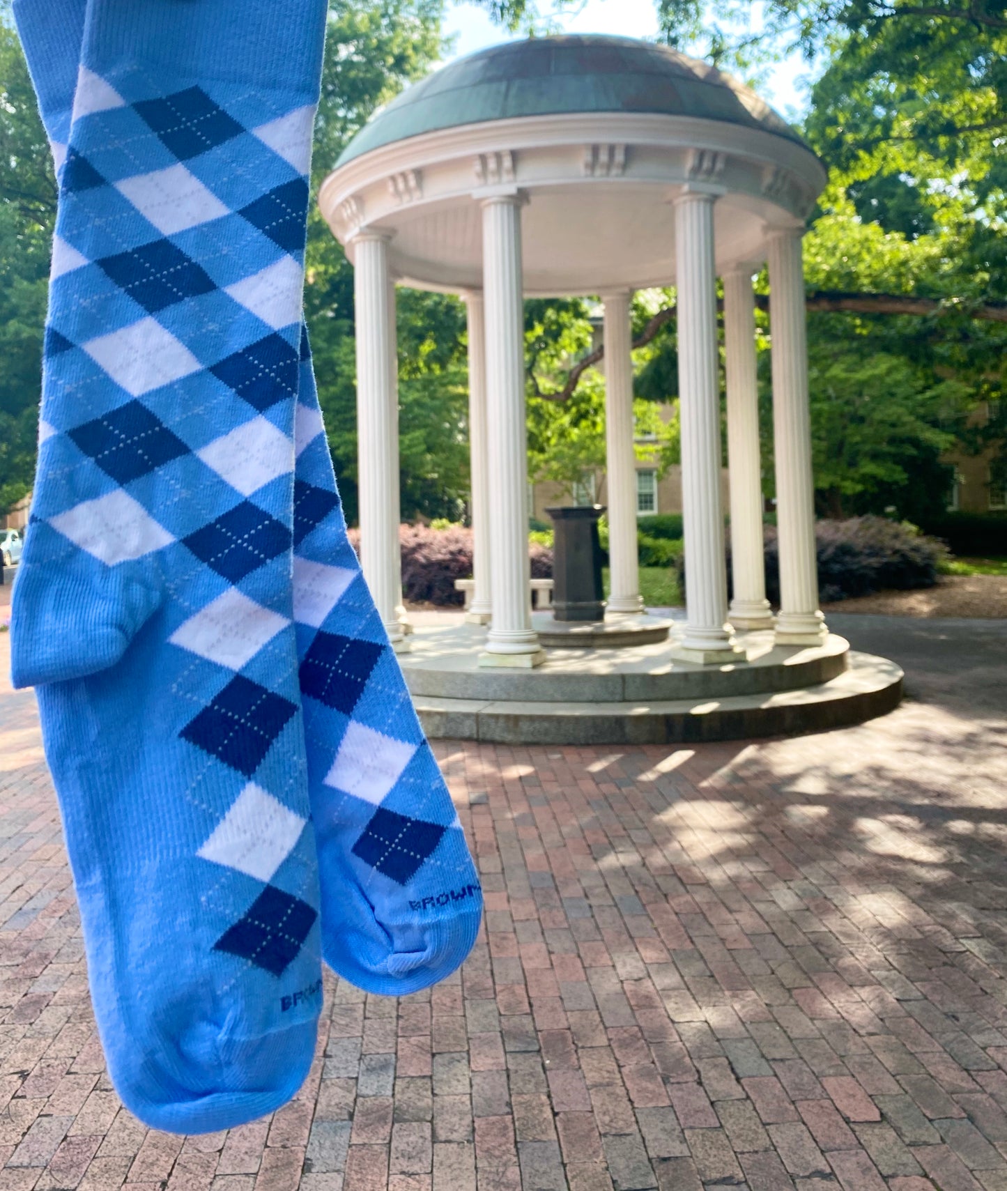 UNC Argyle Socks Adult One Size Carolina Blue and Navy