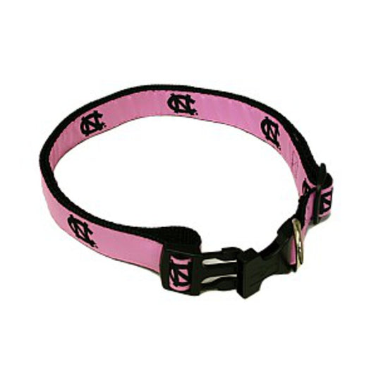 UNC Dog Collar in Pink with North Carolina Logos