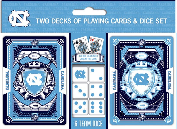 North Carolina 2-pack Playing Cards & Dice Set from Masterpieces Offically Licensed