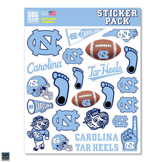 SDS Designs Carolina Tar Heels Sticker Sheet Football