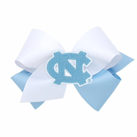 North Carolina Tar Heels Wee Ones Two Tone With Patch Hair Bow