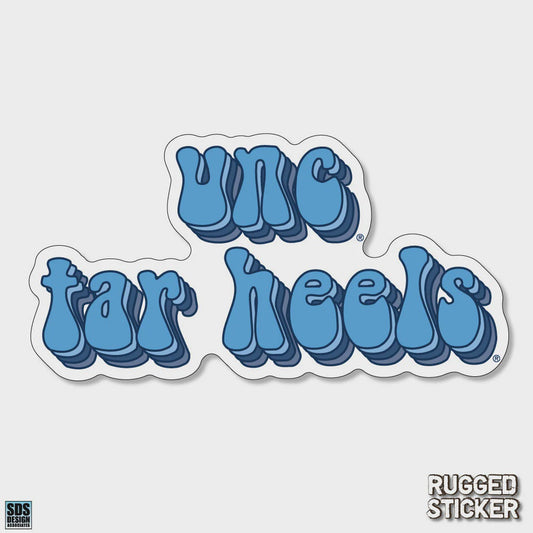 2" UNC Tar Heels Groovy Decal Sticker Rugged