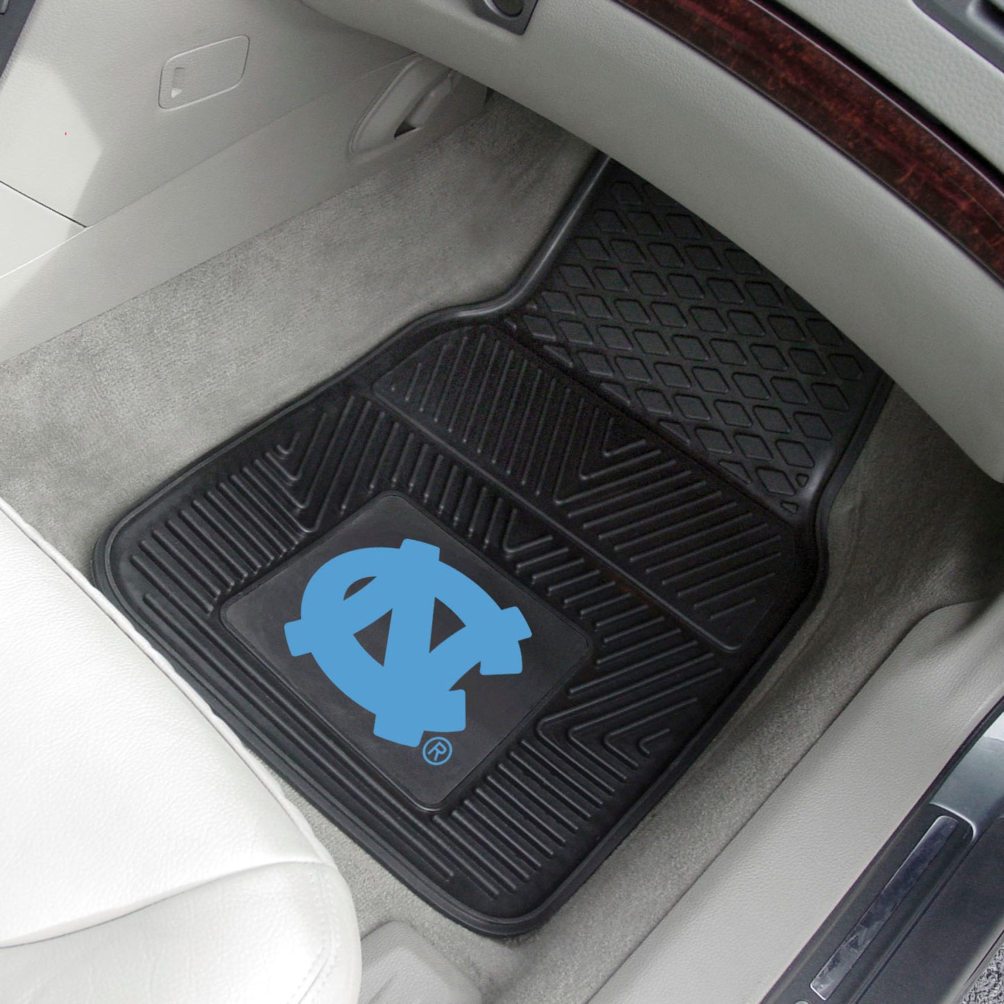 North Carolina Tar Heels Auto Mats Set of Two Black with NC Logo