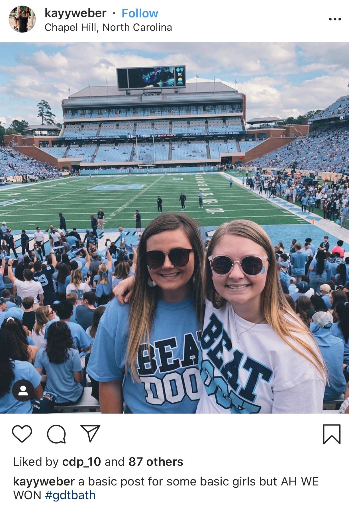 SHB Carolina Blue Beat Dook T-Shirt