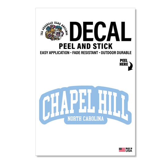 Chapel Hill North Carolina Sticker in Light Blue by Shrunken Head Brand