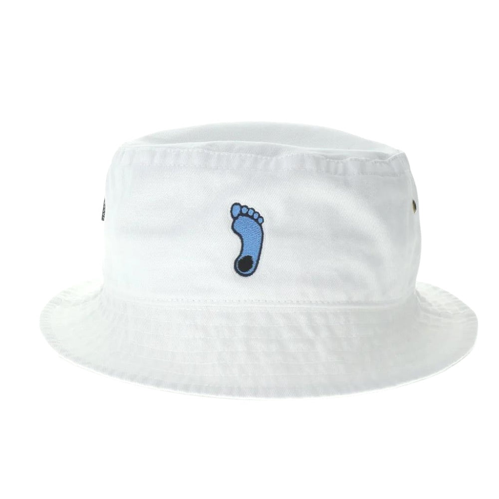 UNC Canvas Bucket Hat in White with Foot