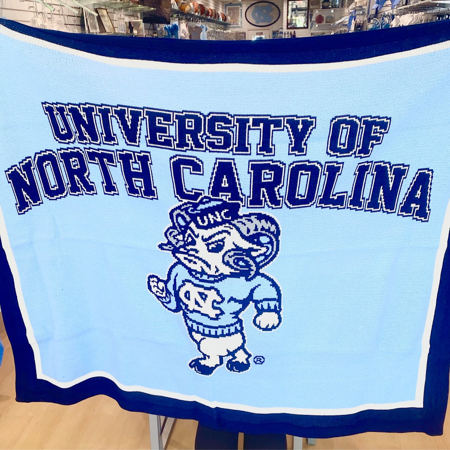 University of North Carolina Rameses Knit Blanket