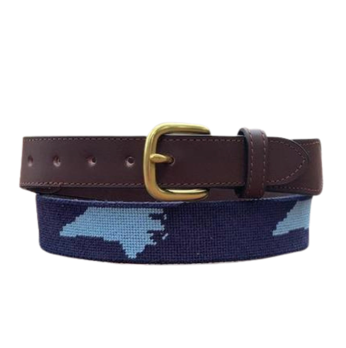 Navy with Carolina Blue North Carolina State Needle point Men’s Belt