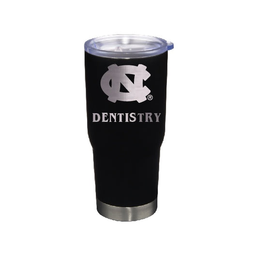 UNC Dentistry Tumbler Travel Mug Black Stainless Steel 22