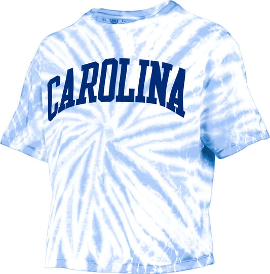 Carolina Blue Tie Dye Waist Length T-shirt by Pressbox