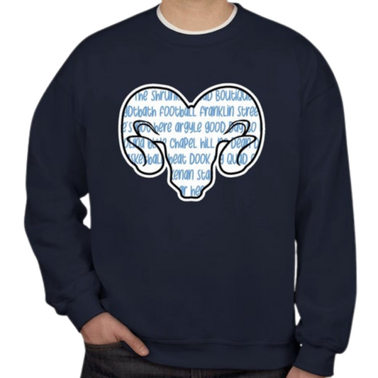 Word Ram Crewneck Adult Sweatshirt by Shrunken Head