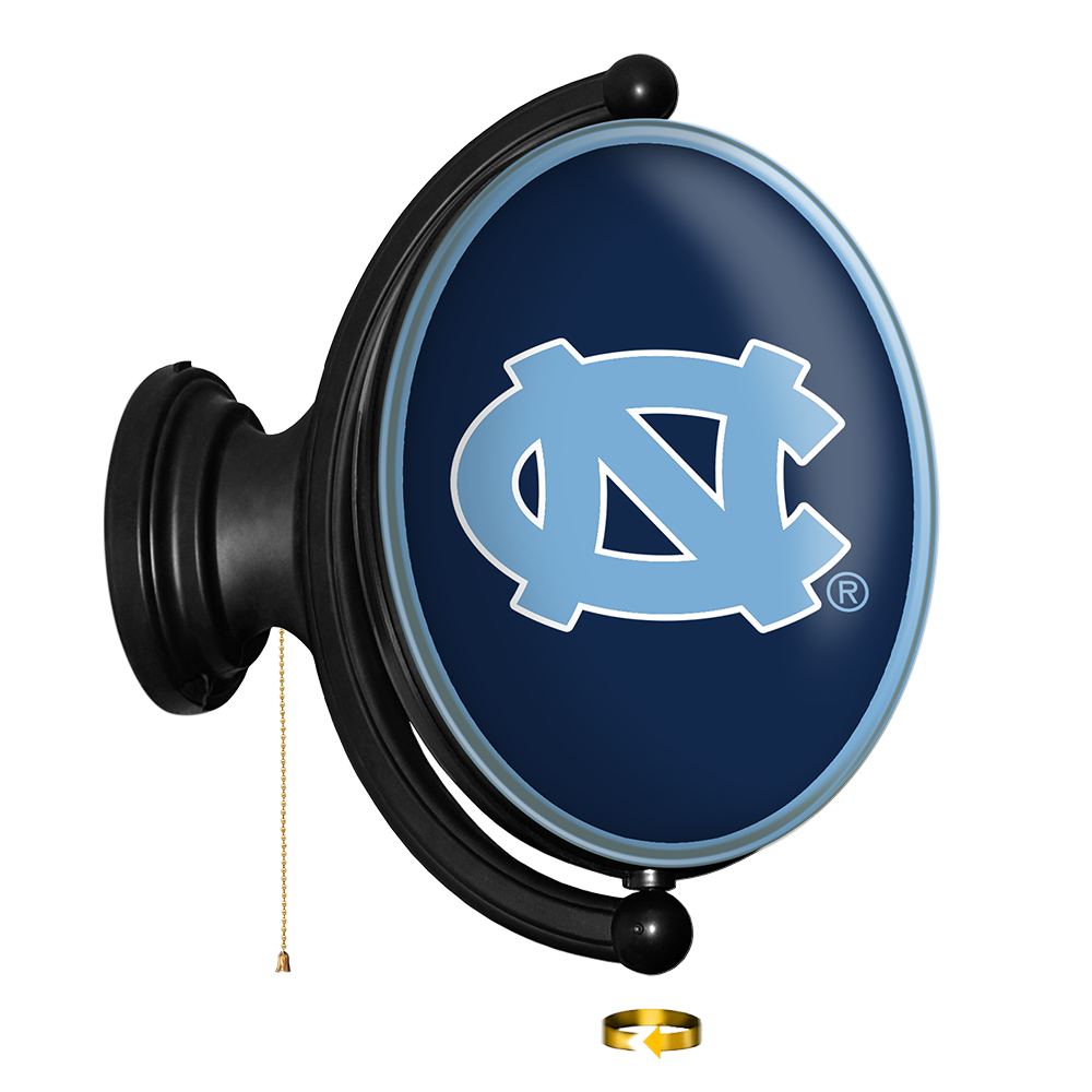 North Carolina Tar Heels: Original Oval Rotating Lighted Wall Sign Navy