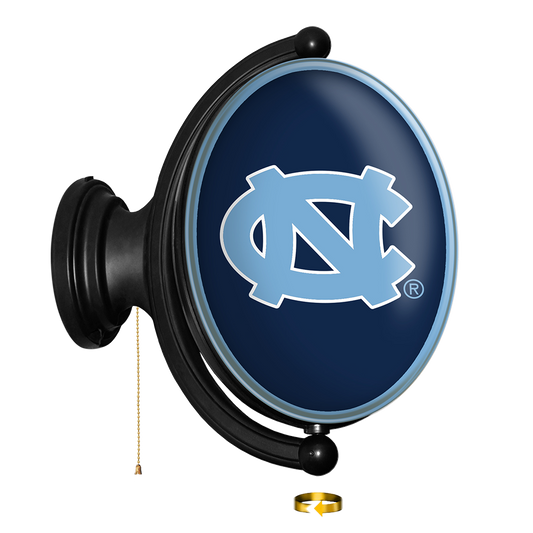 North Carolina Tar Heels: Original Oval Rotating Lighted Wall Sign Navy