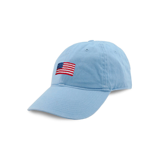 Carolina Blue Hat with Needlepoint Flag by Smathers and Branson