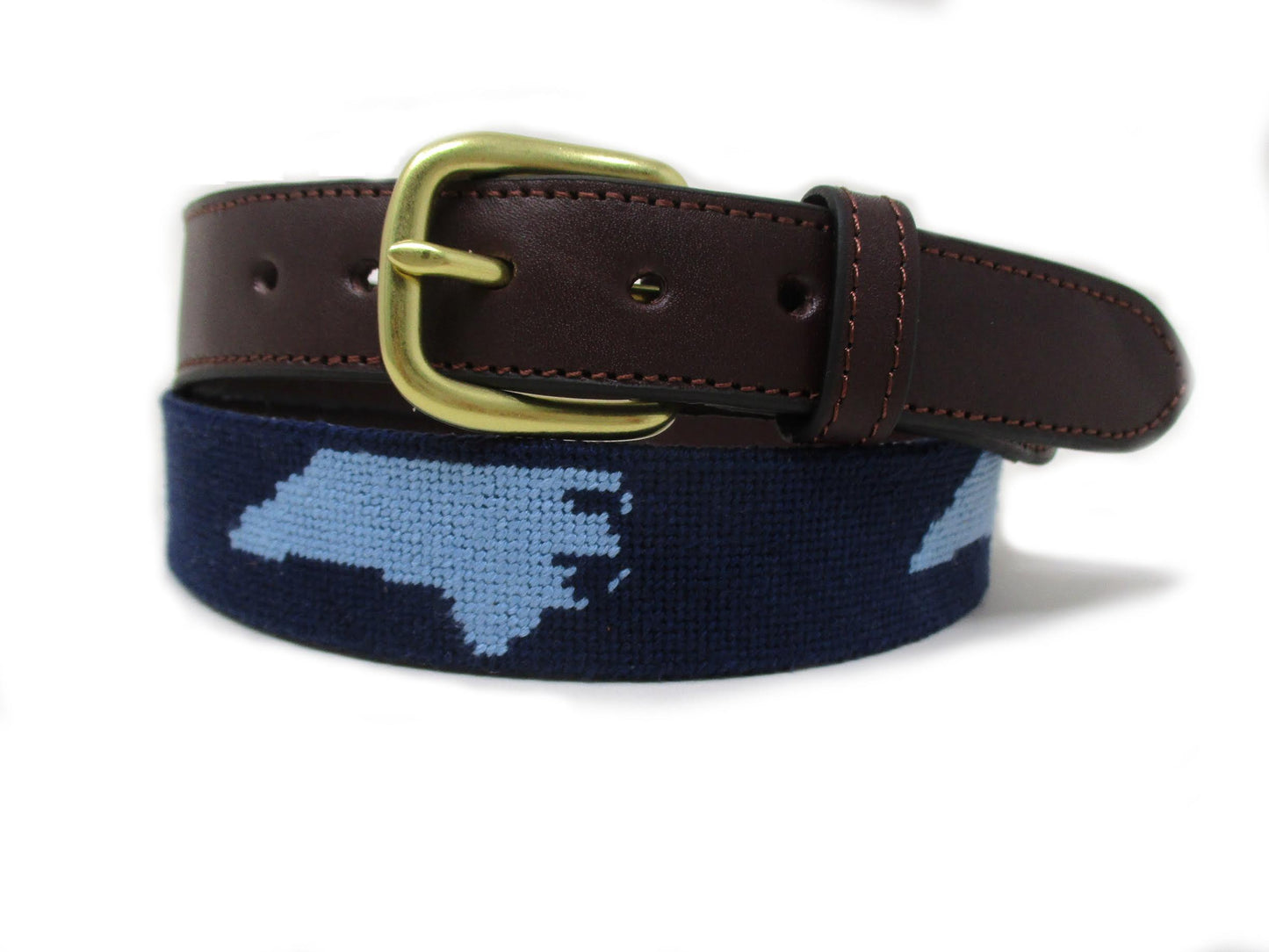 Navy with Carolina Blue North Carolina State Needle point Men’s Belt