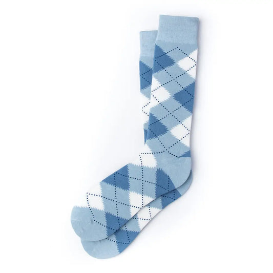 Light Blue Argyle Socks