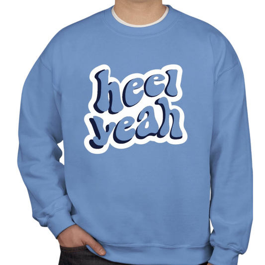 Heel Yeah Crewneck Sweatshirt in Carolina Blue