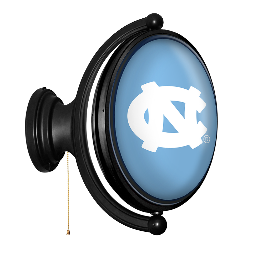 North Carolina Tar Heels: Original Oval Rotating Lighted Wall Sign Carolina Blue