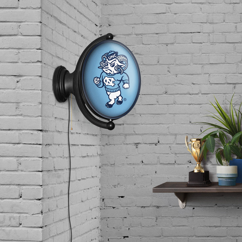 North Carolina Tar Heels: Mascot - Original Oval Rotating Lighted Wall Sign Carolina Blue