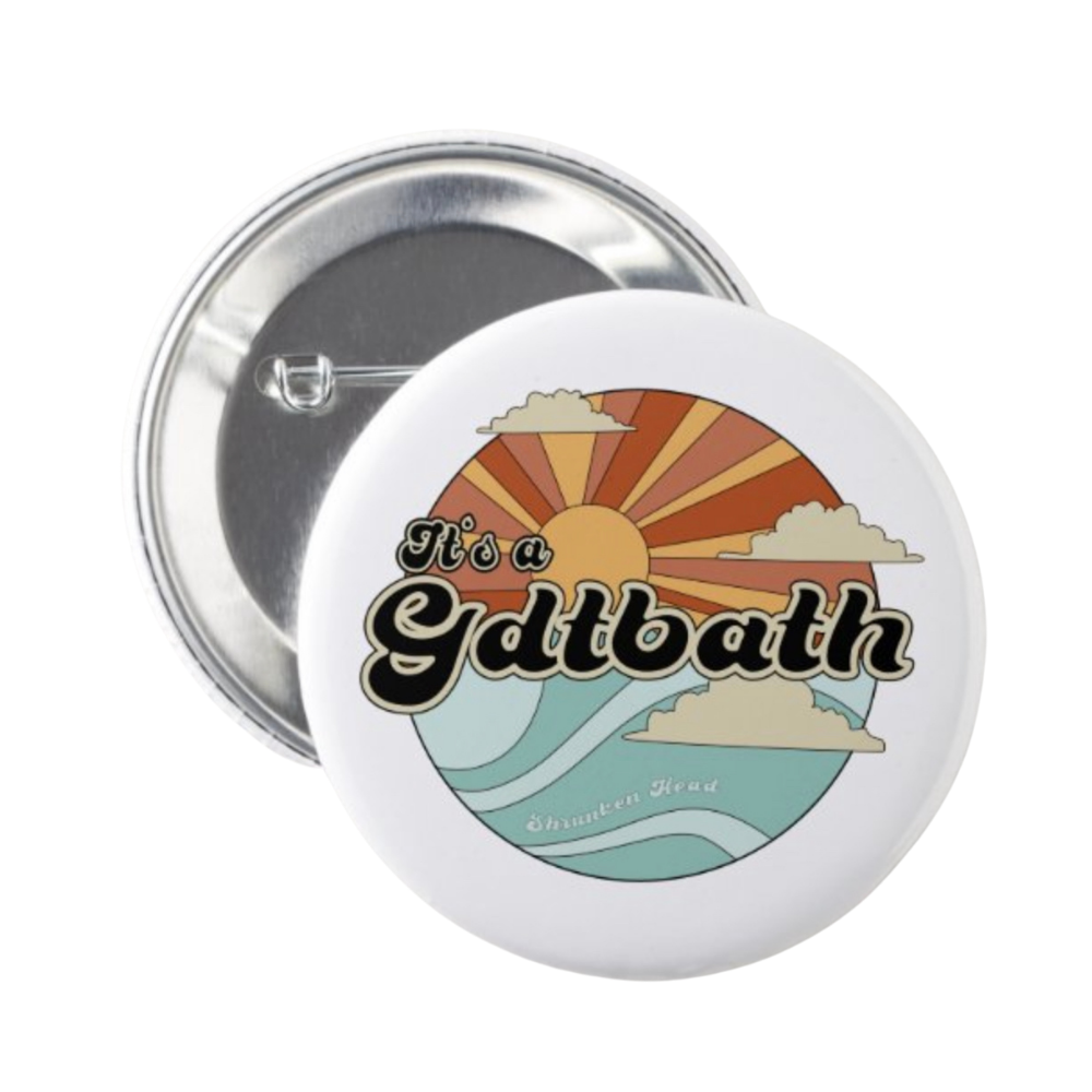 GDTBATH Sunset Button Pin by Shrunken Head Brand
