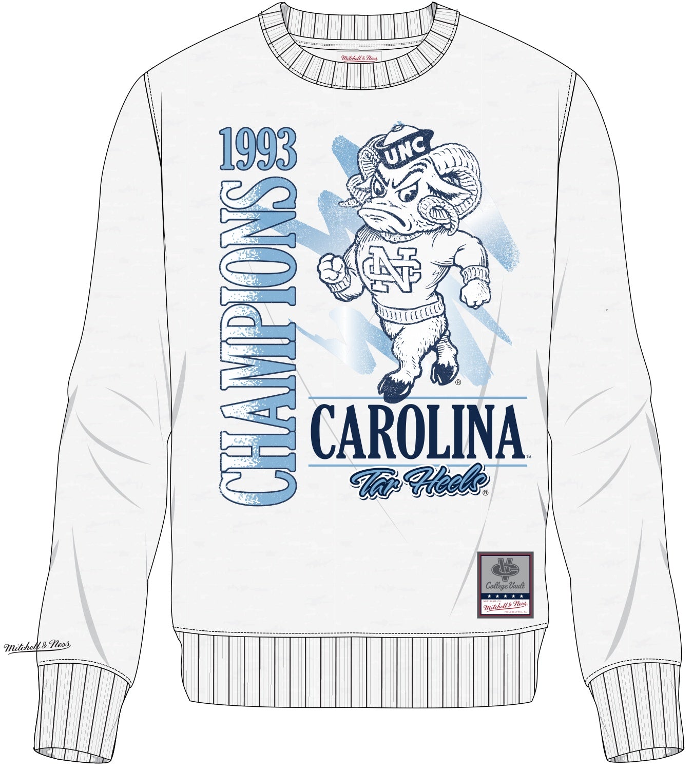 North Carolina Tar Heels Crewneck Sweatshirt Retro Brush