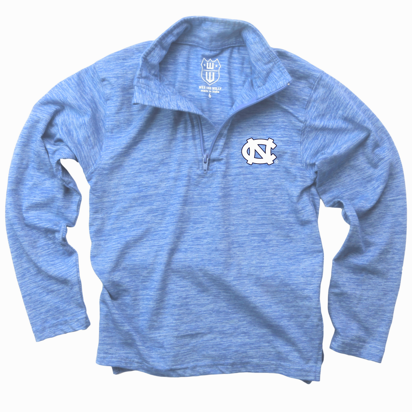 UNC Toddler Cloudy Yarn 1/4 Zip Pullover in Power Blue