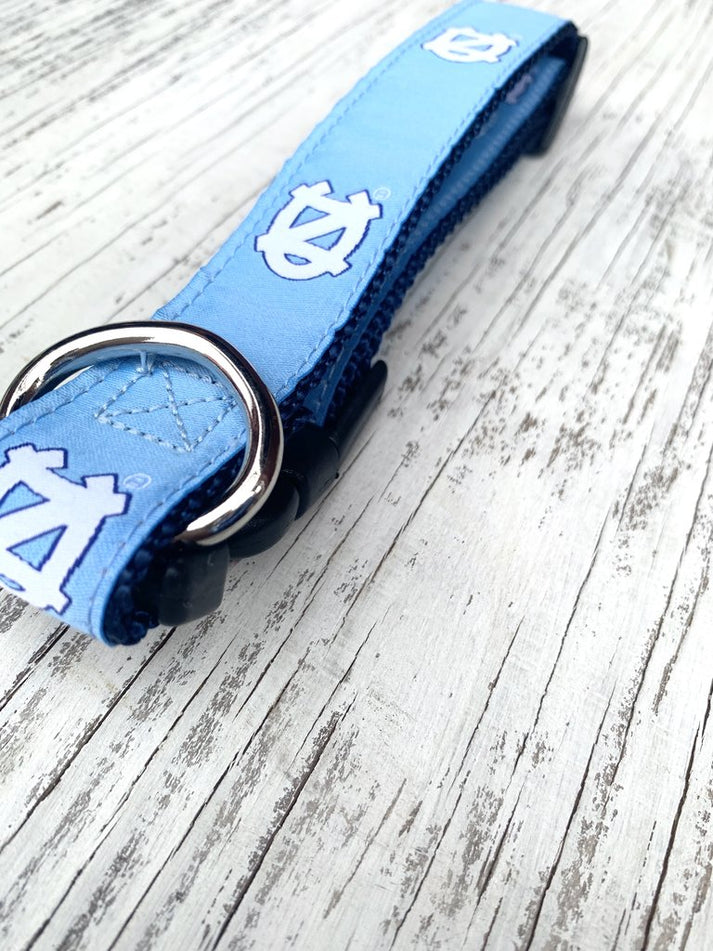 UNC Dog Collar in Carolina Blue Shrunken Head