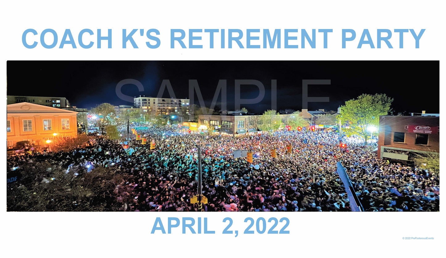 Coach K's Retirement Party on Franklin Street Poster