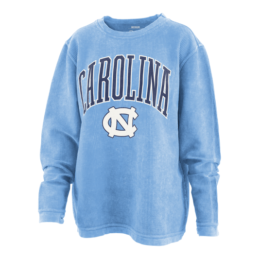 UNC Tar Heels Corduroy Crewneck Sweatshirt in Carolina Blue