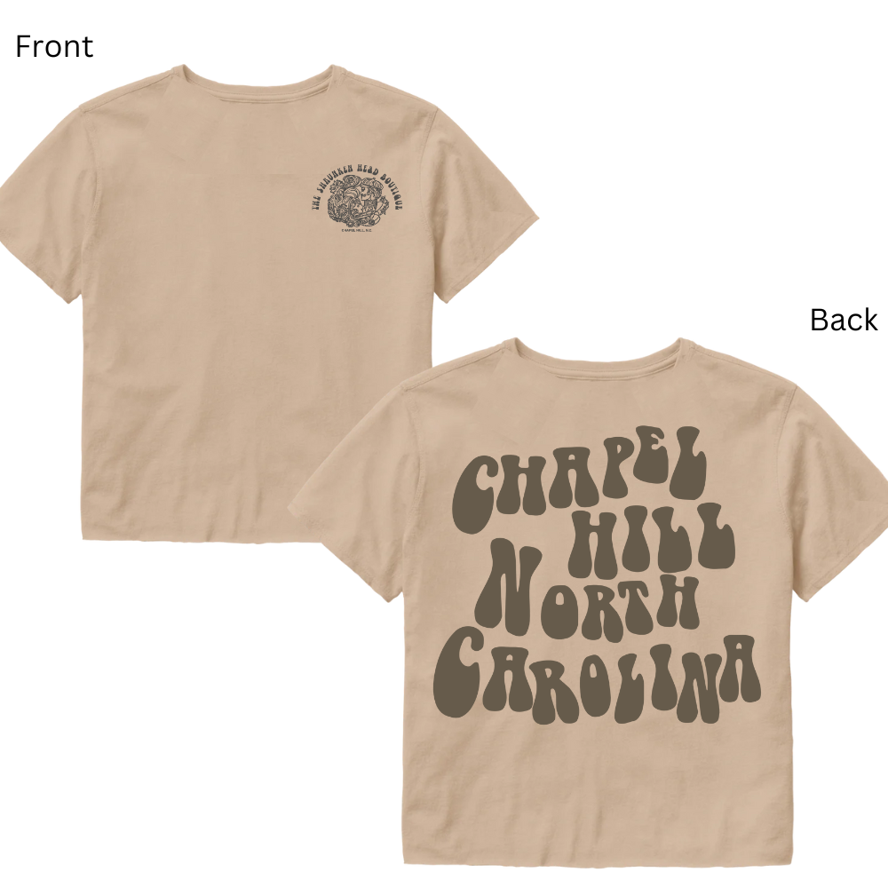 Chapel Hill North Carolina Cropped T-Shirt in Sand