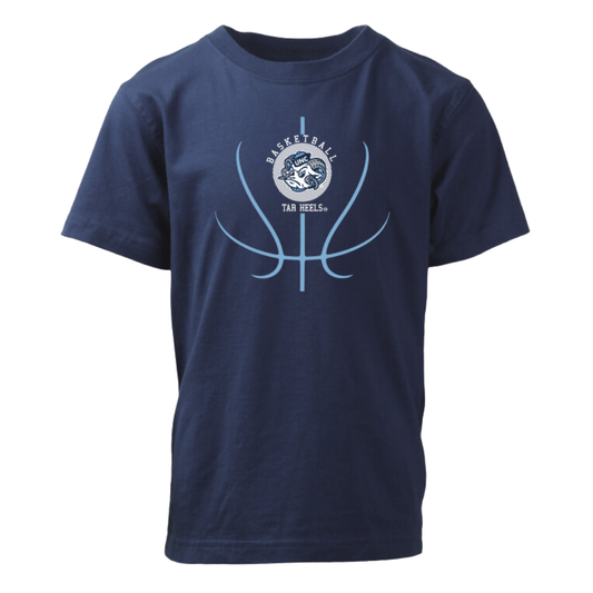 North Carolina Tar Heels Navy Toddler T-Shirt with UNC Basketball Logo in Blue