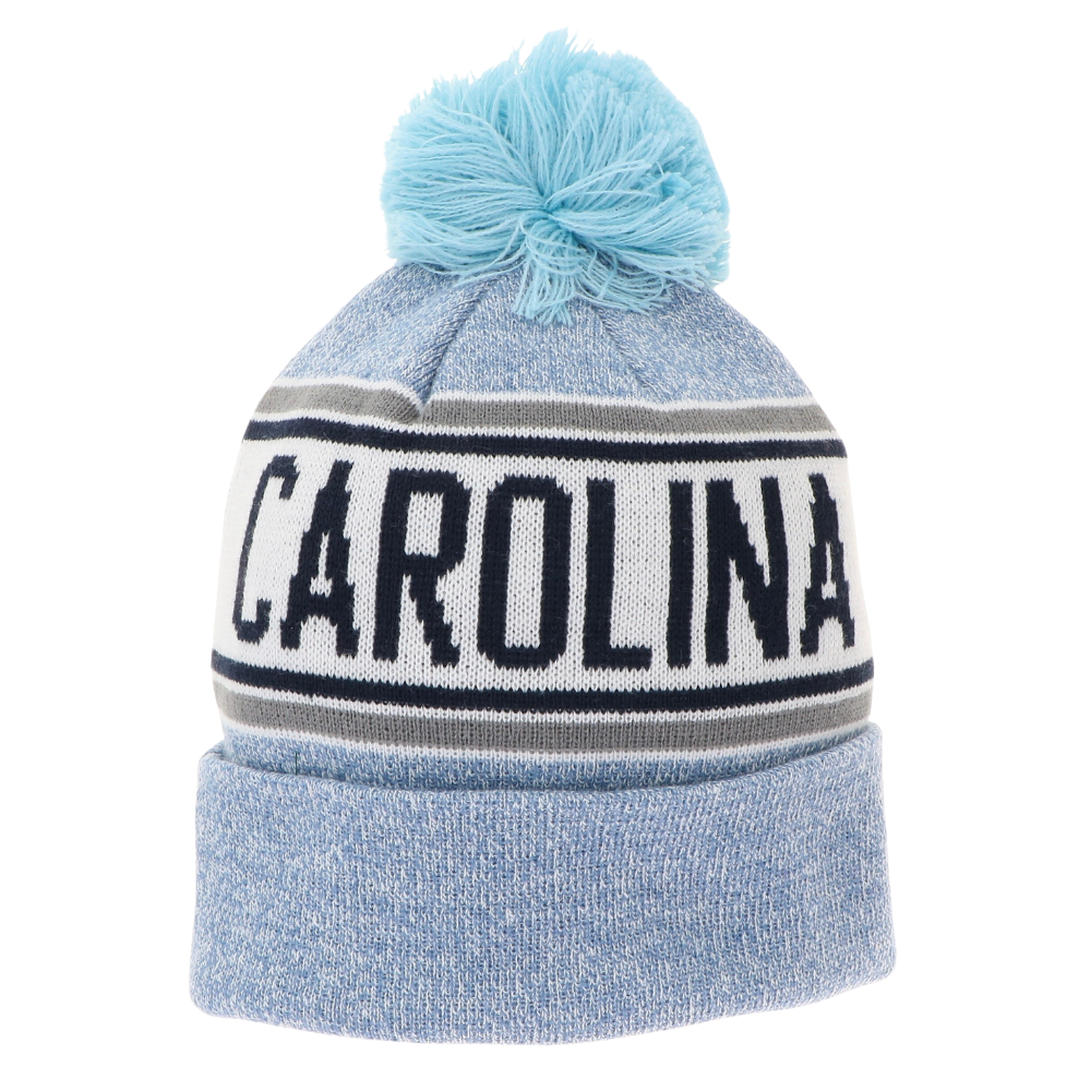 Carolina Winter Knit Hat with Light Blue Pom