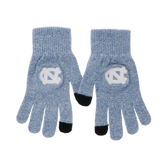 North Carolina Tar Heels Blue Knit Gloves with Digi-touch Fingers
