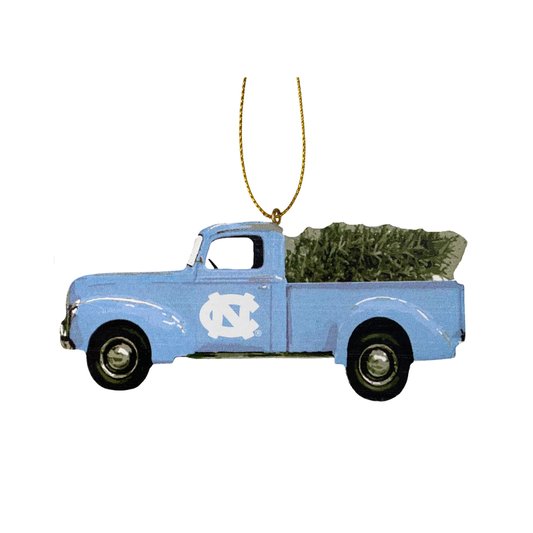 UNC Tar Heels Flat Wood Pick Up Truck Ornament
